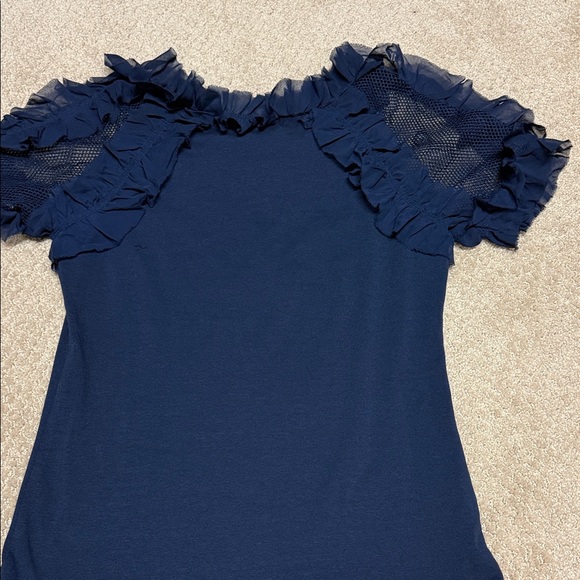 Gracia Midnight Blue Ruffle Blouse - Picture 5 of 5